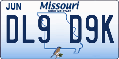 MO license plate DL9D9K