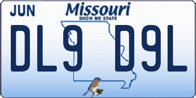 MO license plate DL9D9L