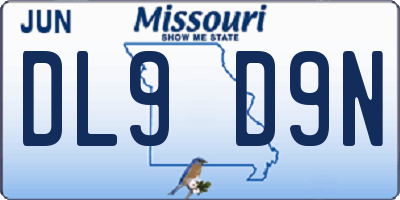 MO license plate DL9D9N