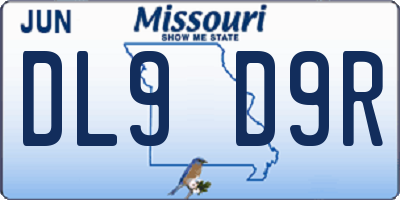 MO license plate DL9D9R