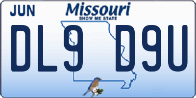 MO license plate DL9D9U