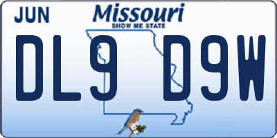 MO license plate DL9D9W