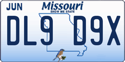 MO license plate DL9D9X