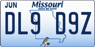 MO license plate DL9D9Z