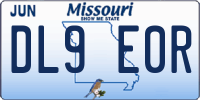MO license plate DL9E0R