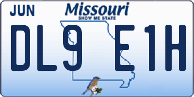 MO license plate DL9E1H