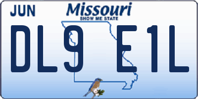 MO license plate DL9E1L