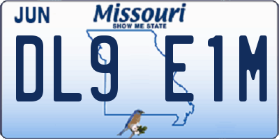 MO license plate DL9E1M