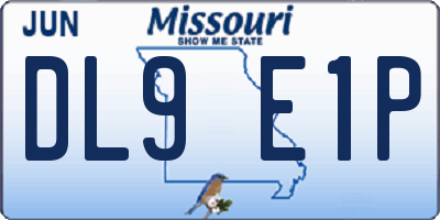 MO license plate DL9E1P