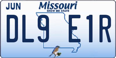 MO license plate DL9E1R