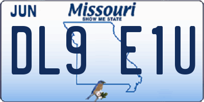 MO license plate DL9E1U