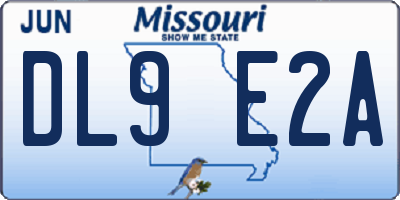 MO license plate DL9E2A