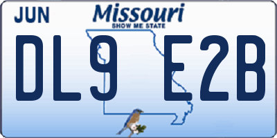 MO license plate DL9E2B