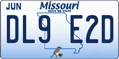 MO license plate DL9E2D