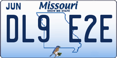 MO license plate DL9E2E