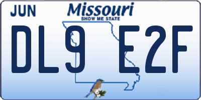 MO license plate DL9E2F