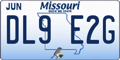 MO license plate DL9E2G