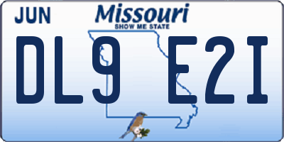 MO license plate DL9E2I