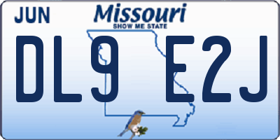 MO license plate DL9E2J