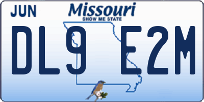 MO license plate DL9E2M