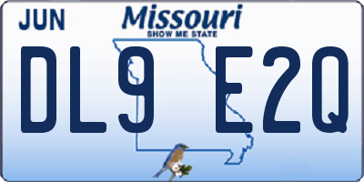 MO license plate DL9E2Q