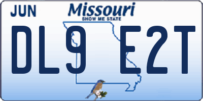 MO license plate DL9E2T
