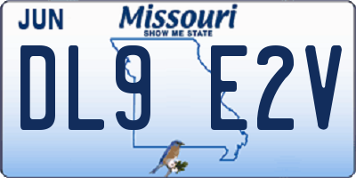MO license plate DL9E2V