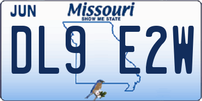 MO license plate DL9E2W