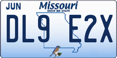 MO license plate DL9E2X