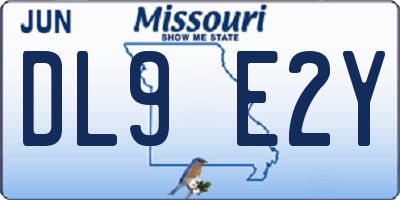 MO license plate DL9E2Y
