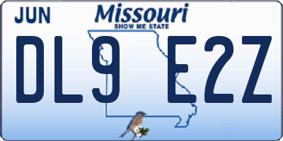 MO license plate DL9E2Z