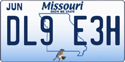 MO license plate DL9E3H