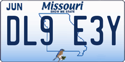 MO license plate DL9E3Y