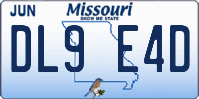 MO license plate DL9E4D
