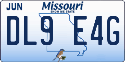 MO license plate DL9E4G