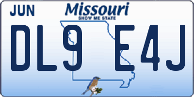 MO license plate DL9E4J