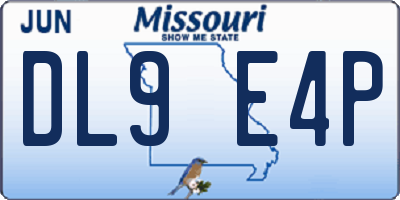 MO license plate DL9E4P