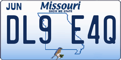 MO license plate DL9E4Q