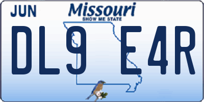 MO license plate DL9E4R