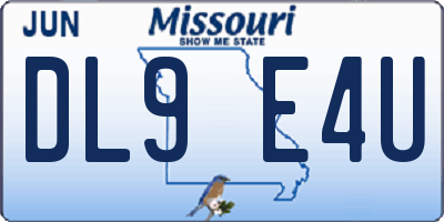 MO license plate DL9E4U