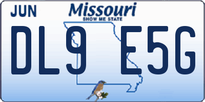 MO license plate DL9E5G