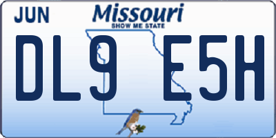 MO license plate DL9E5H
