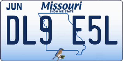 MO license plate DL9E5L
