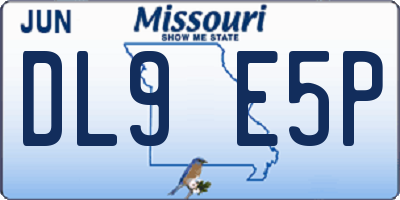 MO license plate DL9E5P