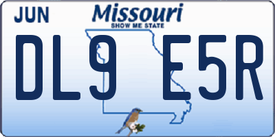 MO license plate DL9E5R