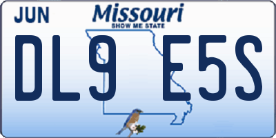 MO license plate DL9E5S