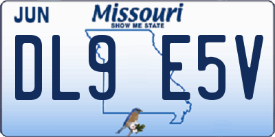 MO license plate DL9E5V