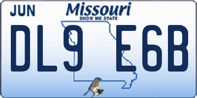 MO license plate DL9E6B