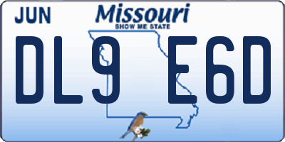 MO license plate DL9E6D