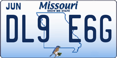 MO license plate DL9E6G